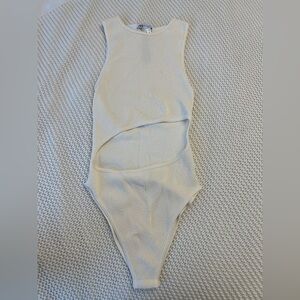 Zara Cutout Ribbed Bodysuit - Cream